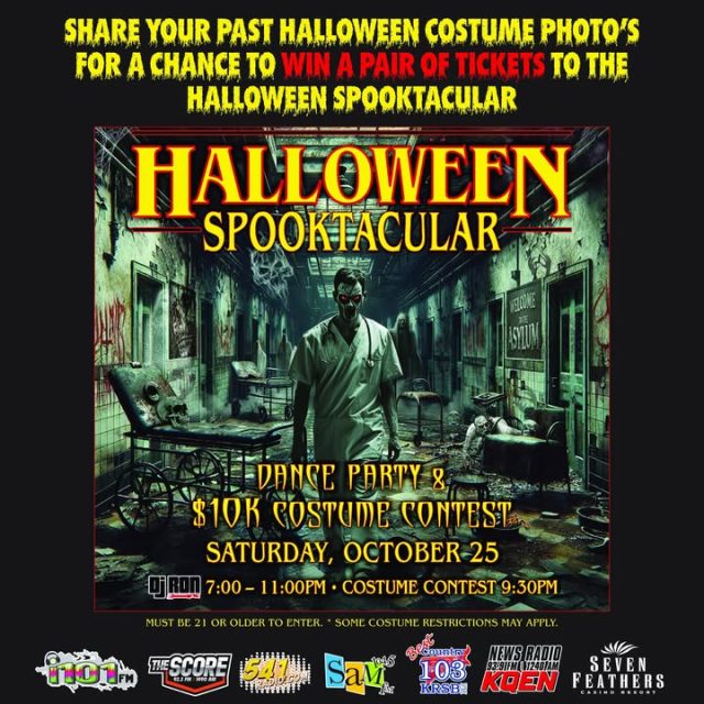 🧟‍♂️  💀Summon your spookiest spirits and share your creepiest, funniest, or wickedest old Halloween costume pic on our 541Radio.com page! Best one wins TWO haunted tickets to the Halloween Night of Terrors at Seven Feathers Casino Resort on Oct 25th! 🎃👻

Brace for tricks, treats, and chills in your scariest getup—21+ only, no real chainsaws allowed! 😈

Tag a zombie buddy who'd rock a killer costume, and spill: What's YOUR craziest Halloween look ever? Drop those ghostly pics below! 🕷️🧹

https://541radio.com/spooktacular-photo-contest/
