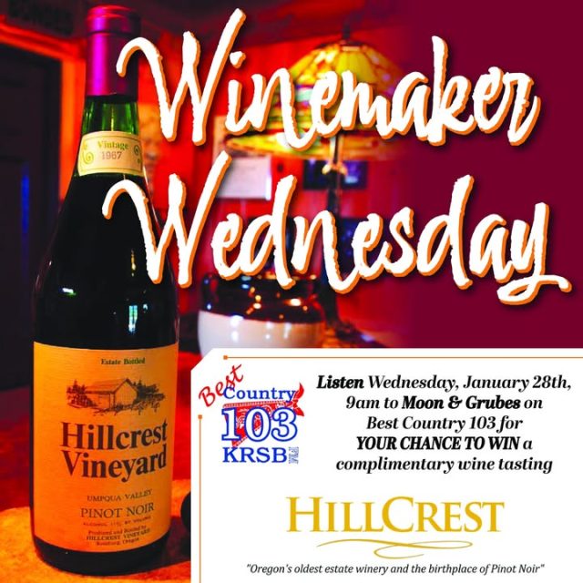 HAPPENING TOMORROW MORNING!

🍷 Dreaming of a relaxing wine tasting getaway? 🍇

Oregon's oldest estate winery and the birthplace of Oregon Pinot Noir is calling your name! 🌟 Join Moon & Grubes of Best Country 103 on Wednesday, January 28th at 9am for your shot to call in and win an incredible Winery Tasting Trip for TWO to @hillcrestwinery right here in the beautiful Umpqua Valley!

Picture this: sipping award-winning, estate-grown wines from dry-farmed hillside vineyards, enjoying that warm, friendly hospitality HillCrest is famous for, and soaking in the history of Oregon wine country. All you have to do is call in when they give the cue to 541-440-9103 !

📻 Tune in to Best Country 103  
🗓️ Wednesday, January 28th • 9:00 AM  
☎️ Be ready to call and win!

Who's ready to raise a glass? Tag a friend you'd take on this perfect wine adventure! 🍷❤️

#HillCrestVineyard #UmpquaValleyWines #OregonWine #BestCountry103 #RoseburgOR #WineTastingAdventure