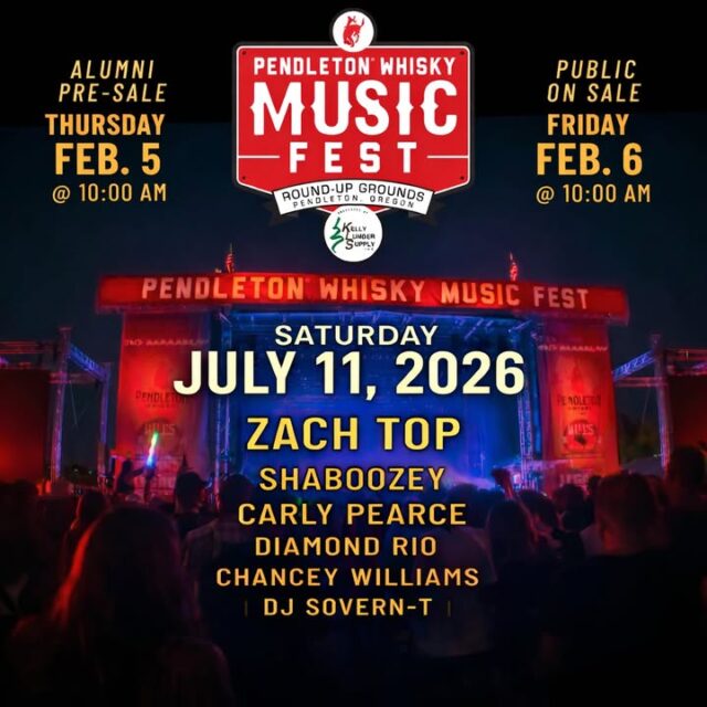 (THIS IS A CONTEST FROM PWMF, CLICK ON PHOTO BELOW TO ENTER PLEASE, Comments on this do not go towards entries) 

We may have had our winner to the Pendleton Whisky Music Fest yesterday, but there is another way for you to win tickets before you can buy them!!!! Follow the post below and get in on these tickets to see Zach Top, Shaboozey, Carly Pearce, Diamond Rio and more!!!! More information at https://www.pendletonwhiskymusicfest.com/