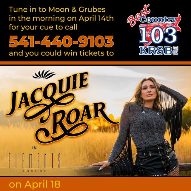 🎸🐆 TOMORROW MORNING at 7:08 & 8AM — Another Ticket To Ride Tuesday is roaring your way!

Tune in to Best Country 103 tomorrow (Tuesday, April 14th) at 7:08 for the Brainbuster and 8am for Ticket To Ride Tuesday and you could win a pair of tickets to see the one and only Jacquie Roar live in the Elements Lounge at Seven Feathers Casino Resort this Saturday, April 18th!

Tickets are almost sold out, so this might be your last chance to catch her live!

We’ve got 2 great ways to win tomorrow morning:
- A pair of tickets during the 7:08 Brainbuster
- Another pair at 8:00am during Ticket To Ride Tuesday!

Brought to you by our friends at Del Rey Café in Winchester, Oregon — and just for playing along in the Country Match game, we’ll hook you up with a Del Rey Café gift certificate too… win or lose! 🎟️🍳

Grab any remaining tickets here:  
https://www.etix.com/ticket/p/39968966/jacquie-roar-canyonville-seven-feathers-casino-resort

Set that alarm and get ready to ROAR with us tomorrow morning! Who's tuning in? 🔥

#TicketToRideTuesday #JacquieRoar #SevenFeathers #BestCountry103 #DelReyCafe
