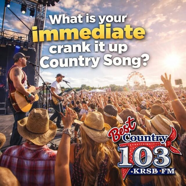 🎶 Hey Best Country 103 listeners: question of the day for everyone for tomorrow's Moon & Grubes show:

What’s that one country song that hits you instantly and makes you crank it UP the second it comes on? 🔥

No overthinking — drop your immediate “turn it up!” song in the comments right now! 👇

(And tag a friend who needs to see this!)

Let’s see what we’re all blasting today! 🚀
#BestCountry103 #CrankItUp #CountryMusic