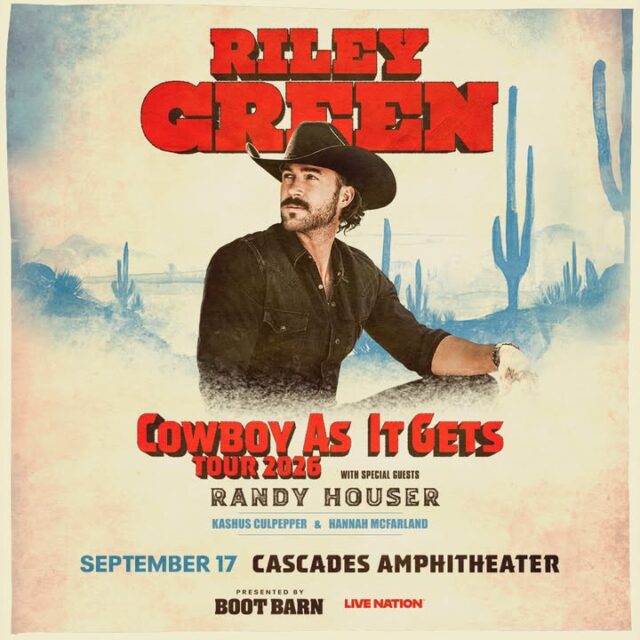 Best Country 103 listeners – your first shot at Riley Green tickets is HERE! 🎟️🤠

Come hang with us and register to win 2 tickets to see Riley Green live at Cascades Amphitheater on September 17 for the Cowboy As It Gets Tour 2026 (with special guests Randy Houser, Kashus Culpepper & Hannah McFarland)! 

Two chances to win THIS Saturday, June 20th:

- 11AM – 1PM at Ashley Homestore 
  1440 NW Garden Valley Blvd, Roseburg, OR 97471  
  Storewide discounts on furniture, mattresses & outdoor furniture + 0% financing!  
  Plus, they’re giving away a Nirvana Recliner – perfect for Father’s Day!  

- 3PM – 5PM at the Glide Sasquatch Festival  
  20940 HWY 138, Glide, OR  
  Enjoy live music all day with headliner Jacquie Roar (plus Buffalo Speedway, Erica Rochel, New Age Phonograph & more), food trucks, vendors, bounce houses, games, Bigfoot experts, and family fun for everyone!  

Where will we see you? Drop by one (or both!), say hi, and get your name in the drawing for those Riley Green tickets. First listeners/fans to register get the inside track! 

Tag your crew and let us know which spot you’re hitting up 👇  
#BestCountry103 #RileyGreen #GlideSasquatchFestival #AshleyHomestore #CowboyAsItGetsTour