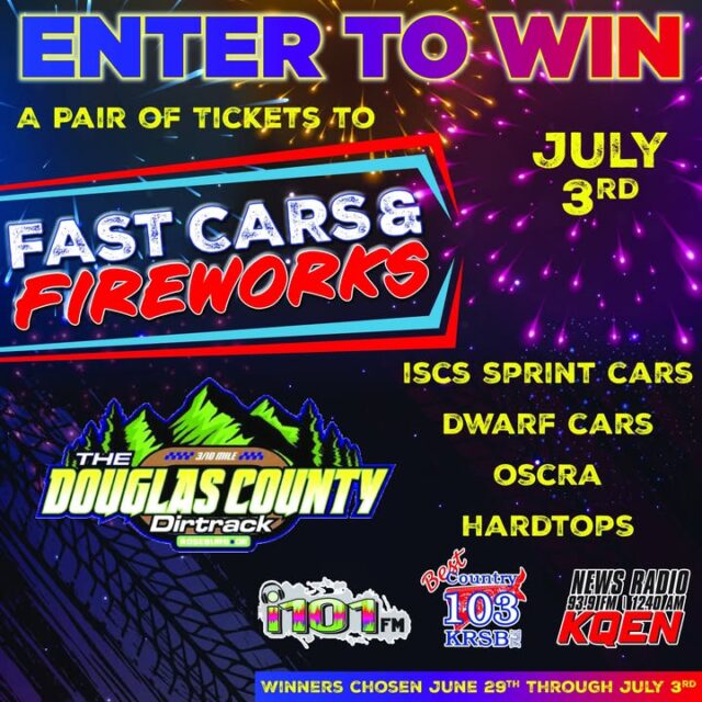 🏁💨 ENTER TO WIN A PAIR OF TICKETS to the hottest dirt track event of the summer — FAST CARS & FIREWORKS at The Douglas County Dirtrack! 🔥

Get ready for a full night of dirt-slinging, high-octane action under the lights on Friday, July 3rd featuring:

- ISCS Sprint Cars  
- Dwarf Cars  
- OSCRA  
- Hardtops  

Expect roaring engines, flying dirt, door-to-door battles, and a massive fireworks show to light up the Roseburg sky afterwards! 🎆

This is dirt track racing at its finest — loud, fast, and unforgettable.

Winners chosen daily from June 29th through July 3rd!

https://541radio.com/2026/06/26/dirt-track-contest/

Drop a comment 👇 and tag the racing buddy you want to bring with you!

#DirtTrackRacing #FastCarsAndFireworks #SprintCarRacing #DouglasCountyDirt #RoseburgRacing #LetsGoRacing