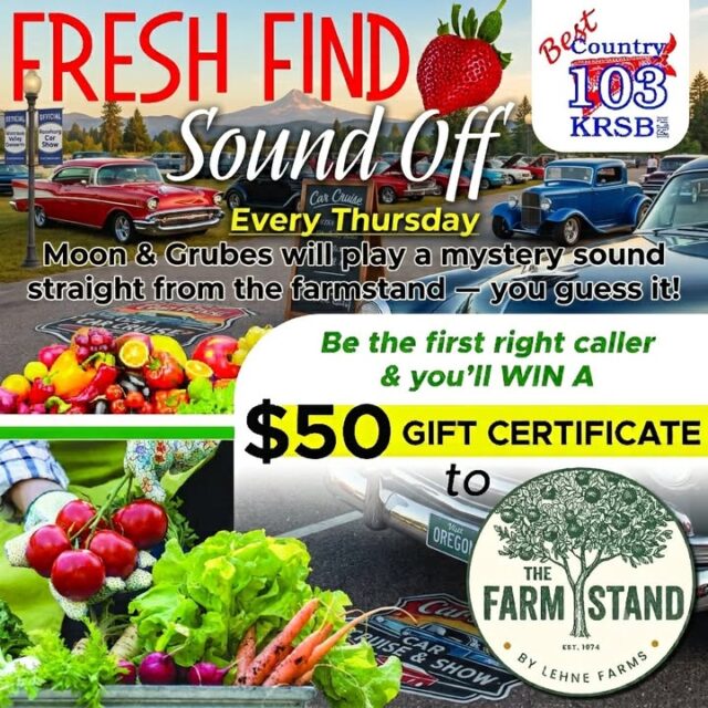 🇺🇸🎆 Graffiti Car Cruise & Show Week is here — and what better way to celebrate than with fresh local goodness from Lehne Farms,? 🌱

Douglas County, get ready! Tomorrow morning on Best Country 103, Moon & Grubes are bringing you another Mystery Sound straight from the fields and shelves at The Farmstand by Lehne Farms!

Will it be the juicy pop of ripe local berries, the crunch of fresh summer veggies, the sweet aroma of homemade baked goods, or something sizzling from the deli? Tune in and guess!

🚨 First correct caller wins a $50 Gift Certificate to The Farmstand by Lehne Farms!

Use it to stock up for your Graffiti Car Cruise weekend with farm-fresh July favorites: sweet strawberries and berries, crisp summer squash, tender greens, colorful flower starts, fresh herbs, homemade baked goods, tamales, local dairy, deli salads, fresh espresso, and so much more — all grown or made right here in our community.

Nothing beats cruising in style while supporting local farms and enjoying the best our land has to offer! 🇺🇸🚗💨

📍 The Farmstand by Lehne Farms  
532 Melrose Road  
Roseburg, OR 97471  

Open Wednesday–Saturday, 9am–5pm (hours subject to change — always call ahead!)

Tune in tomorrow morning to Best Country 103, listen sharp, and be ready to call in fast when you think you know the sound!

Who’s tuning in, playing along, and hitting the Graffiti Car Cruise with local produce in the cooler? Drop a comment below! 👇

🌿🍓 #LehneFarms #GraffitiCarCruise #ShowWeek #July4th #SupportLocal #DouglasCounty