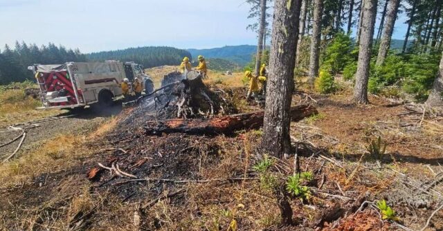 Crews from the Douglas Forest Protective Association responded to a report of a natural cover fire on Sunday afternoon.

DFPA Public Information Officer Rachael Pope said the fire was located near the Coos Bay Wagon Road and Burnt Mountain Road crossing, approximately 8.3 miles northwest of Tenmile.

Pope said on arrival, firefighters located a large stump fire with slow spread into nearby slash between the gravel road and timberline area along Burnt Mountain Road. Ground crews quickly knocked down the forward spread, completed mop up of the area, and transitioned to patrol status.

Pope said DFPA’s fixed-wing air attack and contracted Type 2 helicopter were utilized to scan the surrounding area for additional fire starts. No additional fires were located.

The fire was contained at 1/100th of an acre. No homes or structures were threatened by the fire.

DFPA was assisted by Lookingglass Rural Fire District and Tenmile Rural Fire District.

For fire season information from the Douglas Forest Protective Association,

For More Information Please Visit www.nrtoday.com