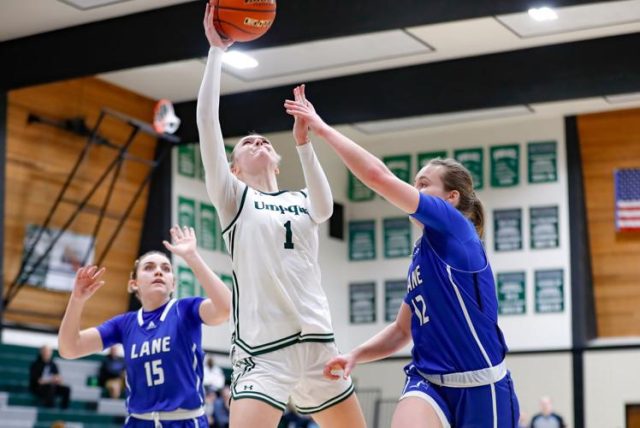 WINCHESTER — The No. 10-ranked Riverhawks couldn’t have asked for a better start against the No. 2 Lane Titans on Wednesday night.

Umpqua led by 13 after one quarter and hiked its lead to 22 in the second quarter before heading into intermission with a 46-28 advantage.

Lane made some runs in the second half and the Riverhawks created some stress for themselves down the stretch, but held on for an 85-78 victory in a Northwest Athletic Conference South Region women’s basketball contest in the UCC gym.

The Riverhawks (16-5, 7-1 South) hiked their winning streak to seven and moved into sole possession of second place in the league standings. The Titans (18-3, 6-2) dropped into third.

For More Information Please Visit www.nrtoday.com