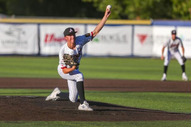 With the American Legion baseball regular season winding down, the Roseburg Dr. Stewart's have a slim margin for error on their journey to reach the Oregon AAA Legion state tournament at the end of July. 

Clinging to a slight edge for the final tournament berth out of Area 4, the Docs helped their own cause with an 8-7 win over the Medford Mustangs in Game 2 of a league doubleheader Wednesday night at Champion Car Wash Field. 

"That was big," Dr. Stewart's coach Cody Walton said. "Obviously, that was definitely an emotional game. We took some water on the boat a little early and they responded. So, I was super proud to see that and not giving up and hung in there."

Docs catcher Mason Young tagged out Mason Devry at home plate for the final out of the nightcap, giving Roseburg a comeback win after dropping the opener 7-2. 

For More Information Please Visit www.nrtoday.com