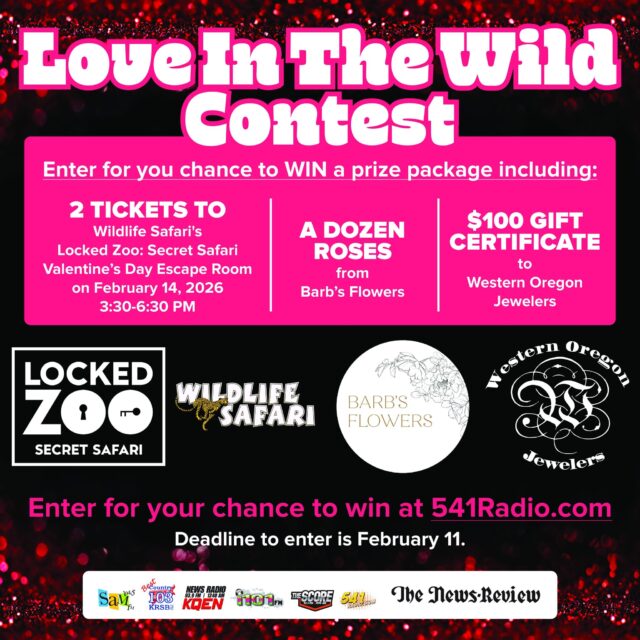 ❤️ LAST CHANCE! Love In The Wild Contest! 🦒🌿💕🔒

Douglas County romantics, today's your FINAL DAY to snag this heart-pounding Valentine's getaway at Wildlife Safari Village! Conquer the Locked Zoo: Secret Safari Valentine's Day Escape Room on Feb 14th – perfect for locking eyes (and unlocking clues) with your boo! 😍💘

Win this roaring romantic prize pack:
- 2 tickets to the epic Locked Zoo: Secret Safari escape room at Wildlife Safari! 🗝️
- A dozen fresh roses from Barb's Flowers and Gifts 🌹
- $100 gift certificate to Western Oregon Jewelers 💎

Enter NOW before midnight TONIGHT (Feb 10th)! 👉 https://541radio.com/2026/01/28/love-in-the-wild-giveaway

Tag your wild adventure partner, drop a ❤️ below, and get ready to escape into Douglas County love at Wildlife Safari! Who's your Safari soulmate? Comment now! 👇💕
 #LoveInTheWild #WildlifeSafariVillage #SecretSafariEscape #ValentinesInTheWild #541Radio #RoseburgRomp