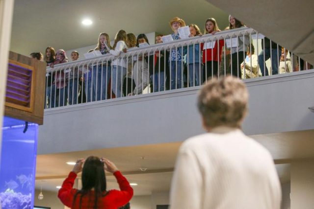The sounds of young voices singing Christmas carols brought people out of their rooms and into the foyer of Riverview Terrace on Wednesday morning.

Fullerton IV Elementary School brought fifth grade students, under the direction of teacher Angelee Kenyon, to Riverview Terrace to celebrate the holiday season and show off their caroling skills.
Fullerton IV fifth grade students sing Christmas carols to residents and staff at Riverview Terrace on Wednesday in Roseburg.

The fifth graders sang traditional Christmas songs including "Jingle Bell Rock," "The Twelve Days of Christmas" and every single verse of "We Wish You a Merry Christmas." Residents sat below the balcony where the students stood, listening and nodding along as the youthful voices filled the room.

For More Information Please Visit www.nrtoday.com