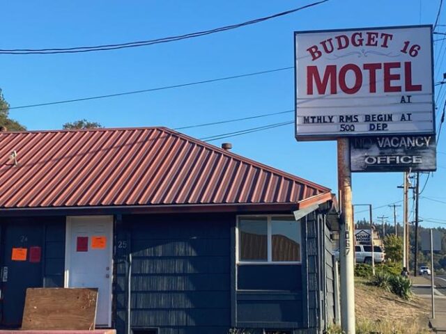 The Budget 16 Motel on Northeast Stephens Street in Roseburg has been shut down.

A statement from City of Roseburg officials said: “The City of Roseburg and Douglas County Building Department have revoked occupancy at the Budget 16 Motel based on unsafe conditions that violate, fire, life, and safety requirements”. The statement continued, “We hope the property owner will take the necessary steps to obtain appropriate permits and fix the issues causing these deficiencies. Based on possible litigation the City and County can provide no further comment”.

“Danger” signs have been posted on each room of the motel, dated September 29th. A check by News Radio 93-9 FM and 1240 KQEN on Wednesday showed no activity at the motel except for a group of apparently abandoned cats wandering around in the parking lot. Budget 16 housed long-term residents, some of whom had apparently lived there for at least two years.

For More Information Please Visit www.nrtoday.com