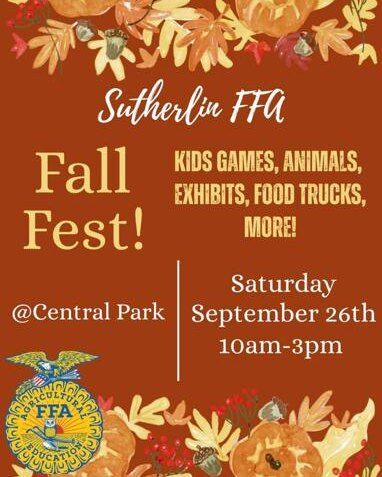 The Sutherlin FFA chapter will have a Fall Fest this Saturday.

It will take place at Central Park in Sutherlin from 10:00 a.m. to 3:00 p.m. There will be kid’s games, animals, exhibits, food trucks and more – all to celebrate agriculture and educate the community.

For More Information Please Visit www.nrtoday.com