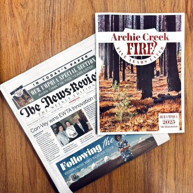 Hot off the press! This week’s edition of The News-Review includes the annual "Our Umpqua" section. This years theme is "Archie Creek Fire: Five Years Later" Grab your copy today! #archiecreekfire #localjournalism